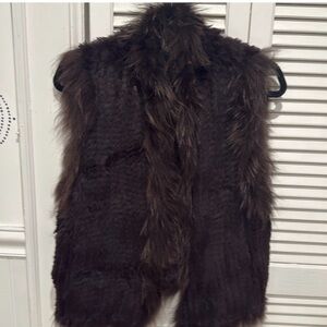 Fur Vest in Dark Brown
